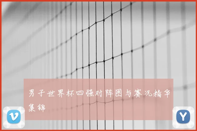 男子世界杯四强对阵图与赛况精华集锦